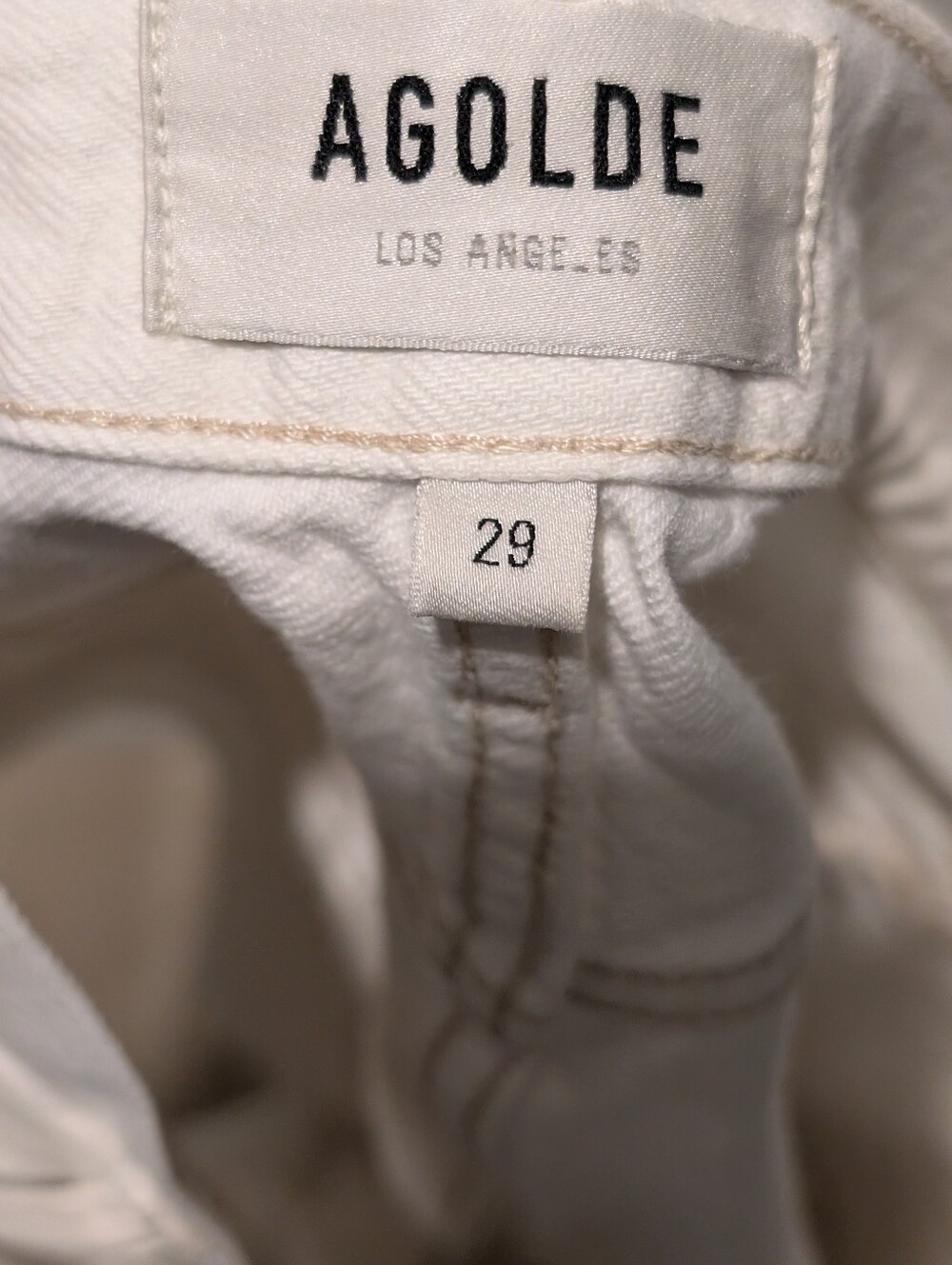 Agolde Parker Long White Frayed Hem Denim euro Summer Boho Shorts - Picture 8 of 10